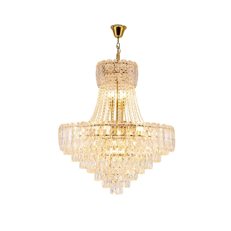 

E14 Dimmable LED Art Deco K9 Crystal 2024 Chandelier Lighting Hanging Lamps Lustre Suspension Luminaire Lampen For Living Room