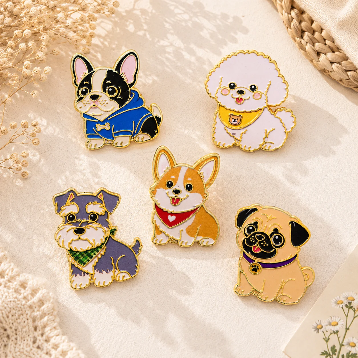5PCS/SET Cartoon Puppy Lapel P - Mens Grooming Kit Gift review and price
