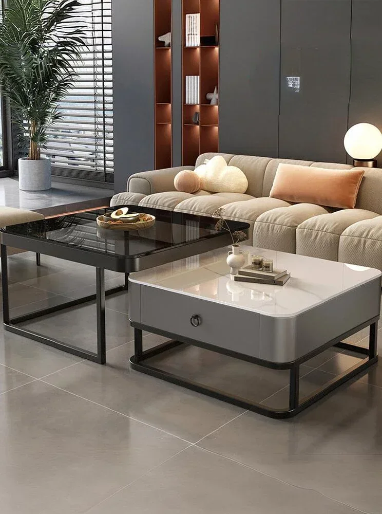 Rock slab coffee table light luxury modern simple high-end tea table