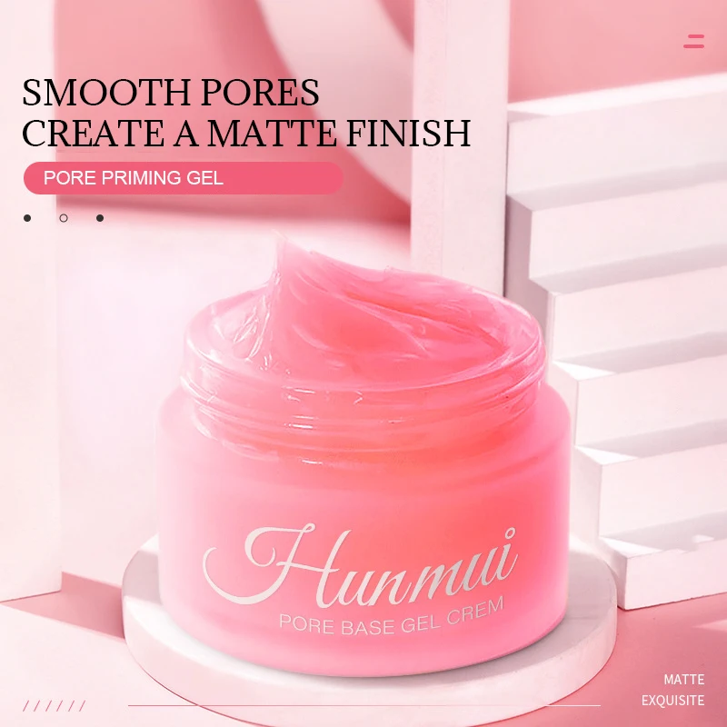 Crème de Base de Pores en Gel finition mate, apprêt hydratant pour le visage avec cache les Pores et les rides fines, crème de maquillage de Base éclaircissante
