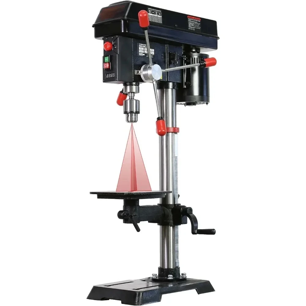 12 INCH 6.2A 3/4HP Professional Bench Drill Press,  Variable Speed Drill Press with IIIA Laser and Work Light