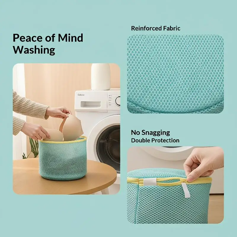 Reusable Mesh Laundry Bag With Anti Deformation Structure And Smooth Zipper Perfect For Washing Bras Delicate Clothes