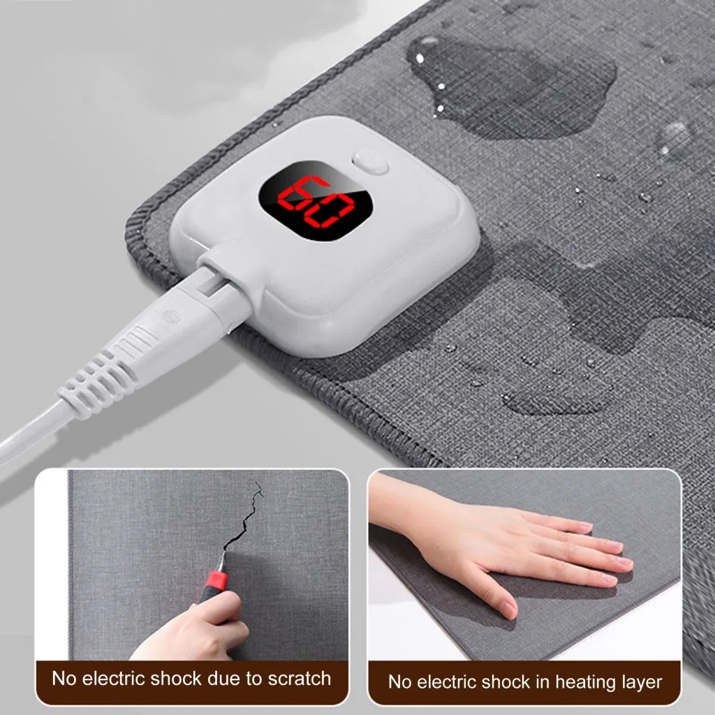 Electric Heat Mouse Pad Table Mat Display Temperature Heating Mouse Pad Keep Warm Hand For Office Computer Desk Keyboard Winter