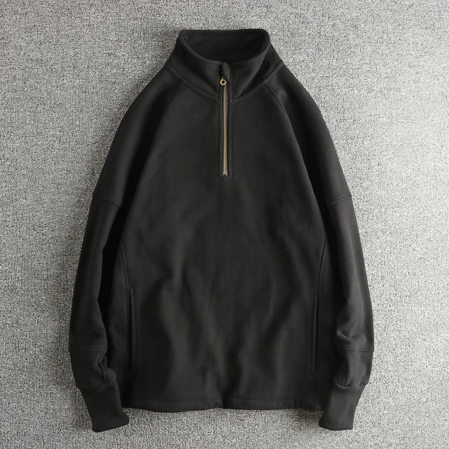 

Heavy velvet thickened half-open collar sweatshirt for men's autumn and winter American retro trendy pullover jacket