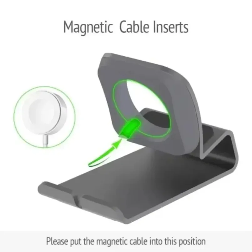 Suporte Magnético para Carregador de Apple Watch Série 1-10 Ultra 2, Base de Carregamento Estável e Antiderrapante para Uso em Casa, Escritório e Quarto