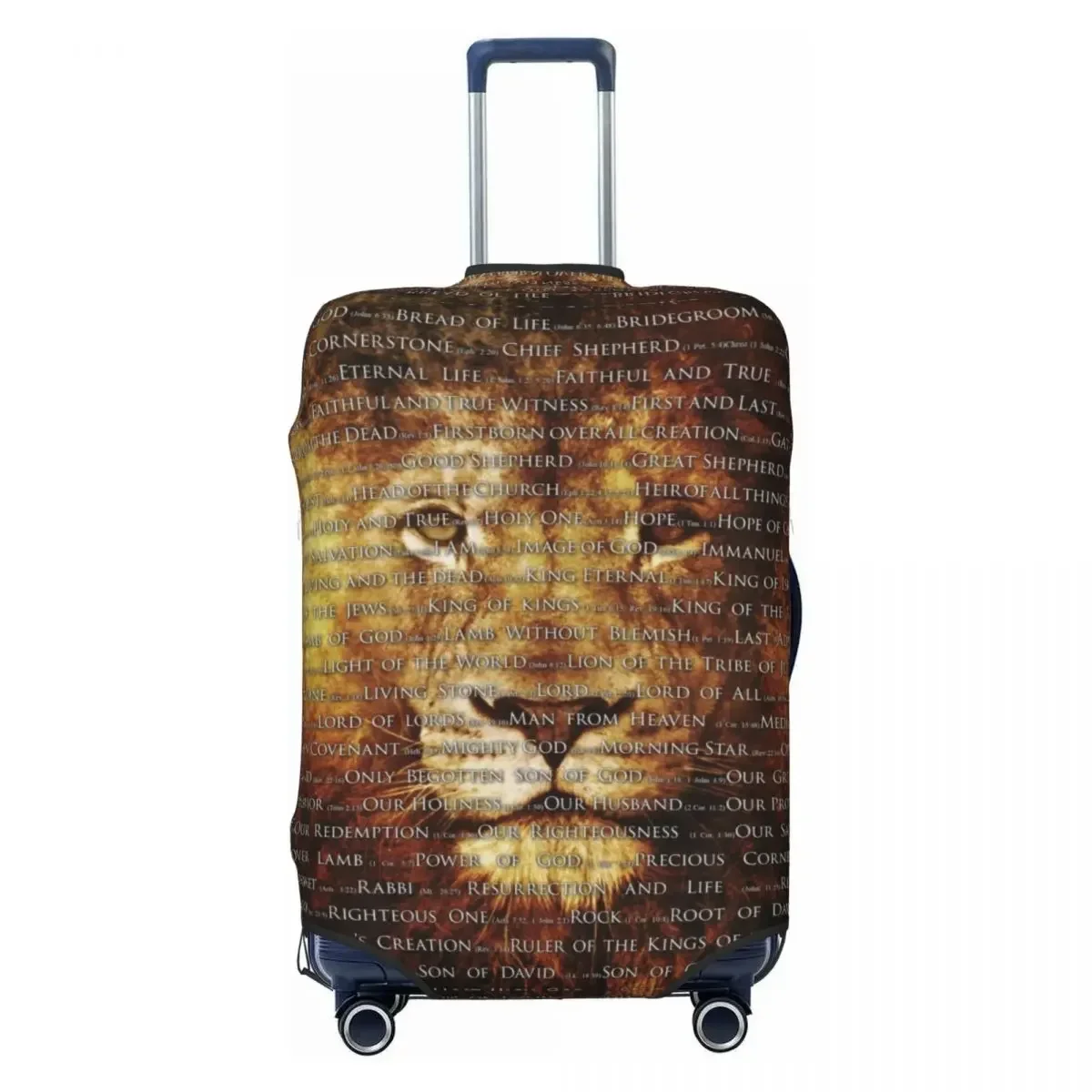 

Custom Funny The Names Of God Lion Luggage Cover Protector Washable Christian Catholic Travel Suitcase Covers