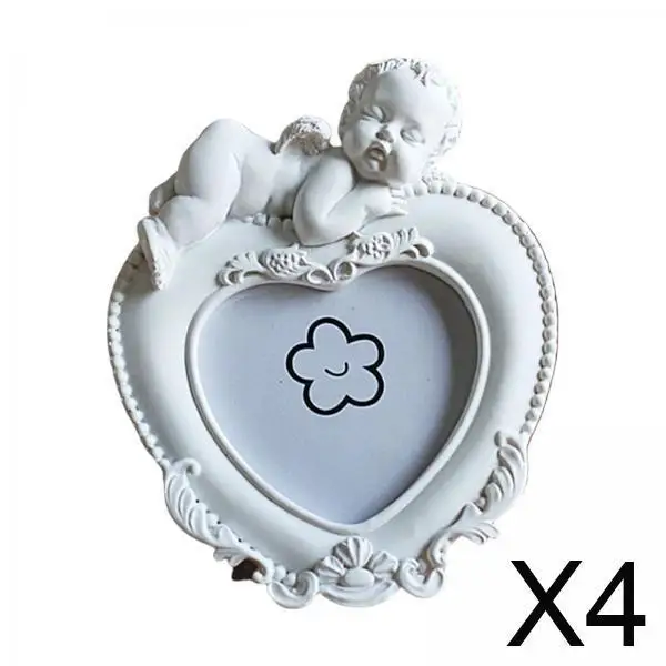 

4xResin Photo Frame Display Holder Stand Flower Decorative Picture Frame for Farmhouse