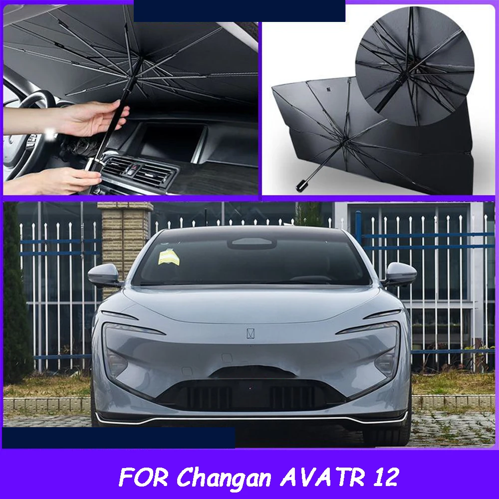 

For Changan AVATR 12 2023 Car Sunshade Umbrella Curtain Front Windshield Sunscreen Insulation Shading Board Accessories