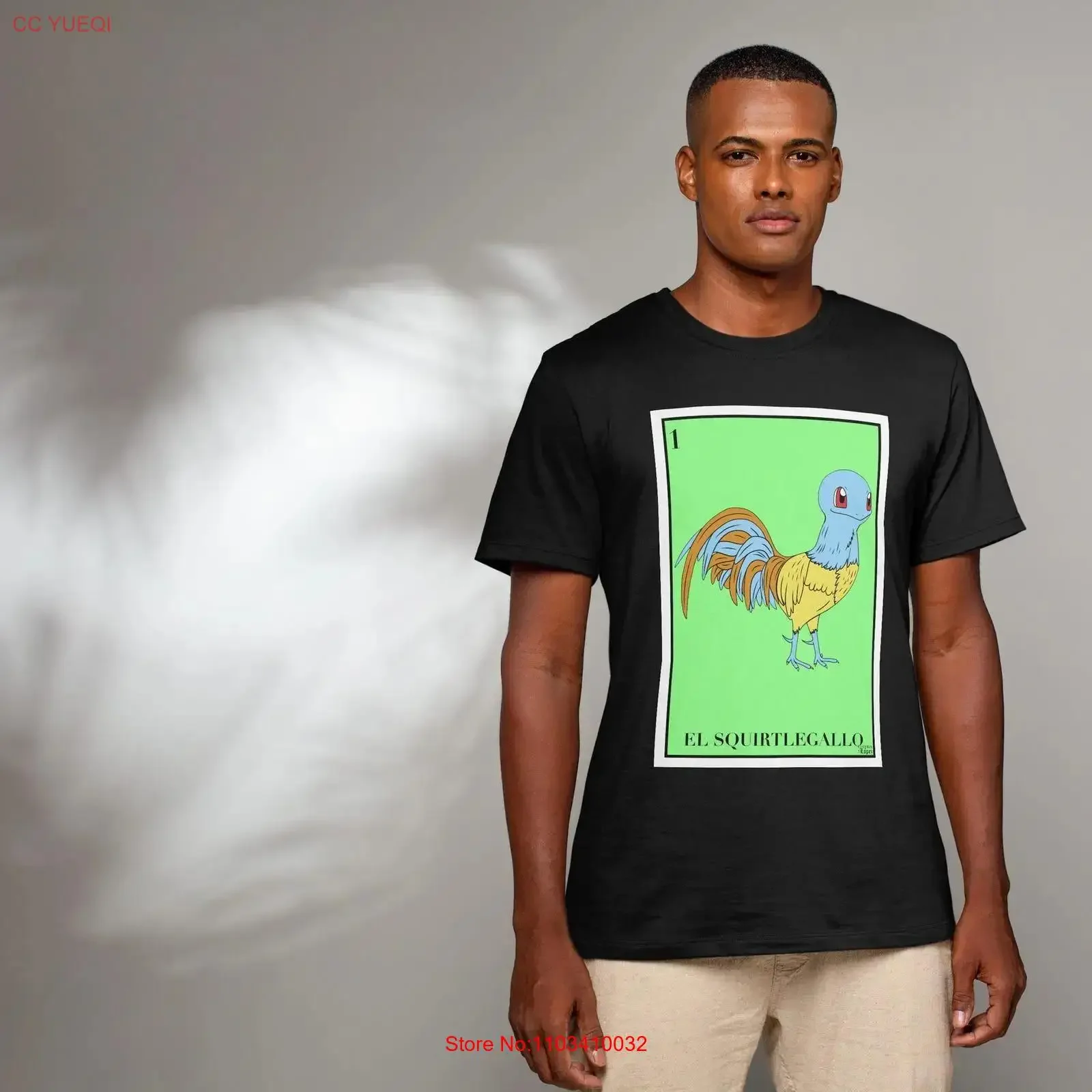 El Squirtlegallo Camiseta Gallo Lotería Mashup Cultura Pop Mexicana Arte Divertida vintage Lavada Confortável roupas de grife