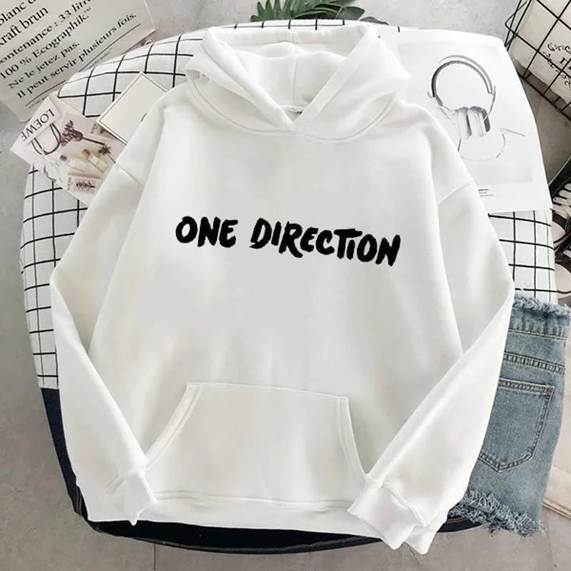 

Printed women's loose sportswear casual simple hooded spring and autumn cotton long-sleeved sweater