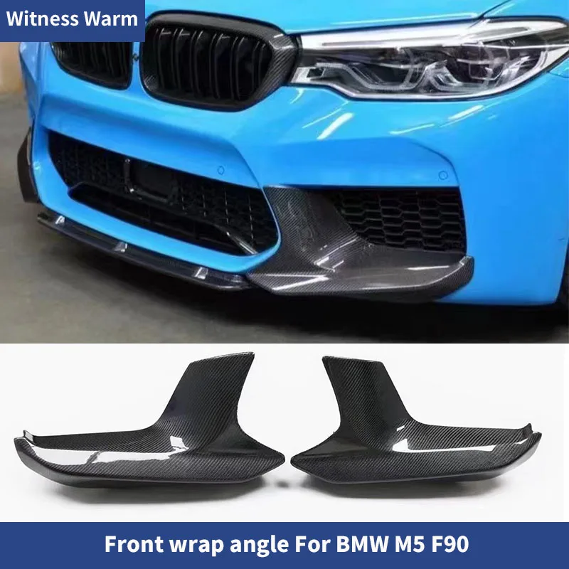 Front Splitter Car wrap angle For BMW F90 M5 2018 2019 Carbon Fiber /FRP Front Corner Bumper Lip Spoiler Protector