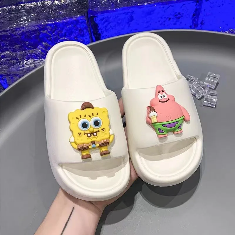 Spongebob Squarepants Summer Autumn women Slippers Cartoon Cute Couple Personality Creative Indoor Outdoor Shoes child Slippers