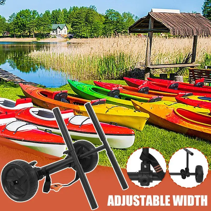 

Canoe Trailer Kayak Trailer With All-Terrain Wheels Kayak Wheels Cart Width Adjustable Kayak Roller Cart For Kayaking Canoeing