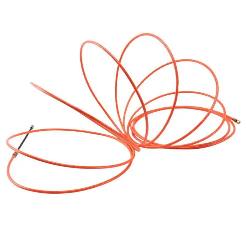 DT39 Cable Puller 2PCS 5M 4mm Fiberglass Wire Threader Electrical Fish Tape for Conduit Duct Orange