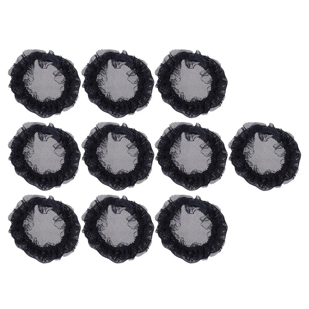 

10pcs Lace Bun Hair Net Hair Snood Bun Cover Women Elastic Durable Lightweight Invisible Protector Cool Comfortable Dancer Snood