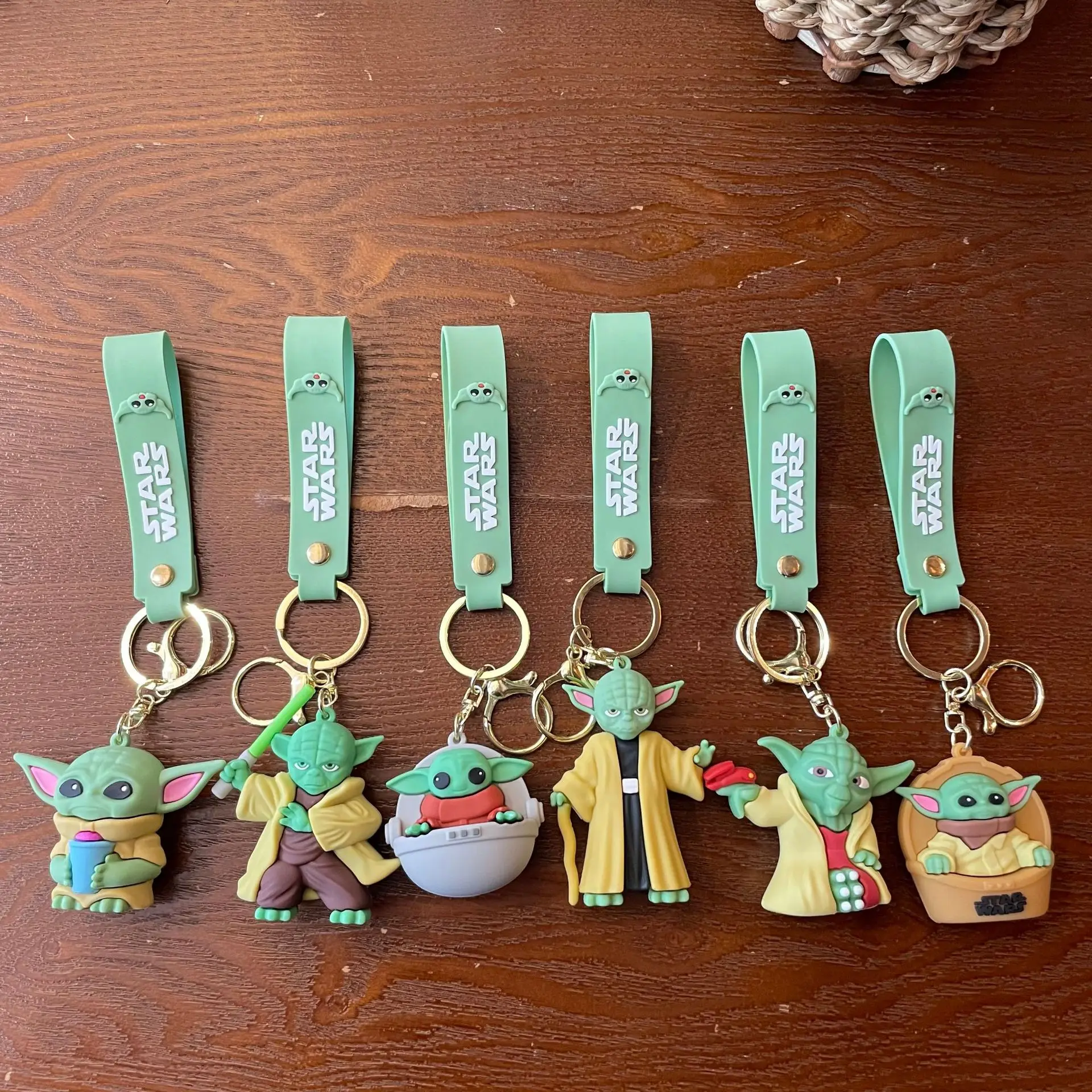 

Star War Keychain Anime Master Yoda Cute Baby Yoda Silicone Figure Bag Pendent Key Chain Accessories Jewelry Toys Xmas Gift