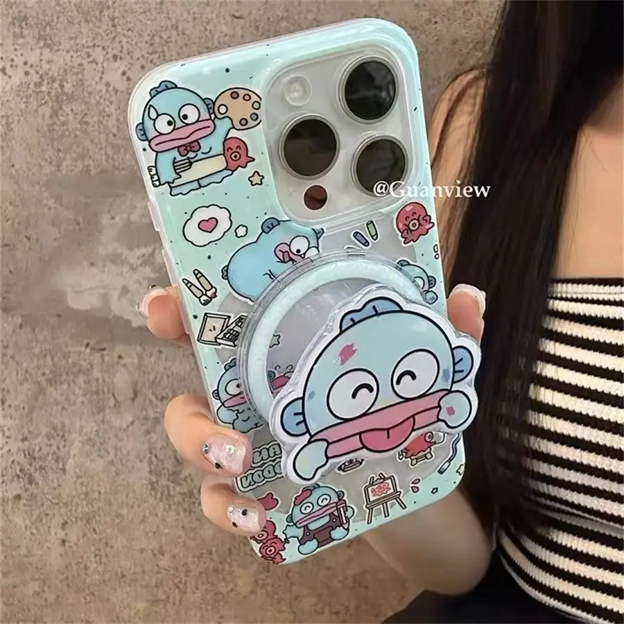 

Hangyodon Anime Kawaii Sanrio Ins Fashion iphone Case Cute Cartoon Magnetic Stand Apple 15 Phone Cover Gifts for Girls