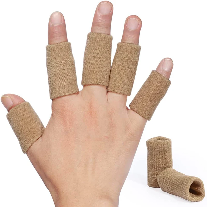 10pcs Fabric Lined Finger Sleeve Protector Thumb Protector For Arthritis Basketball Mallet Finger Trigger Finger Corn Blister