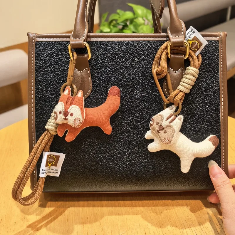 

New Forest Style Handmade Cotton Filled Squirrel Keychain niche Cute Cartoon Bag Charm Accessories Lanyard