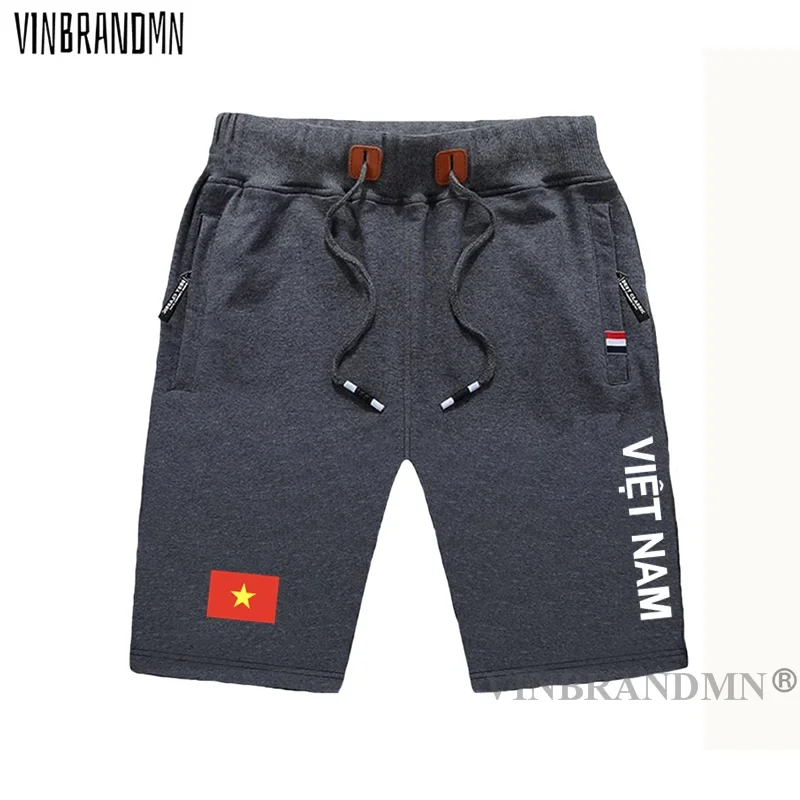 VietNam mens shorts beach new men's board shorts flag workout zipper pocket sweat bodybuilding clothing VietNamese Viet Nam