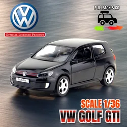 1:36 Car Model Replica VW Golf GTI Scale Metal Diecast Miniature Art Vehicle Collection Hobby Xmas Gift Boy Friend Toy