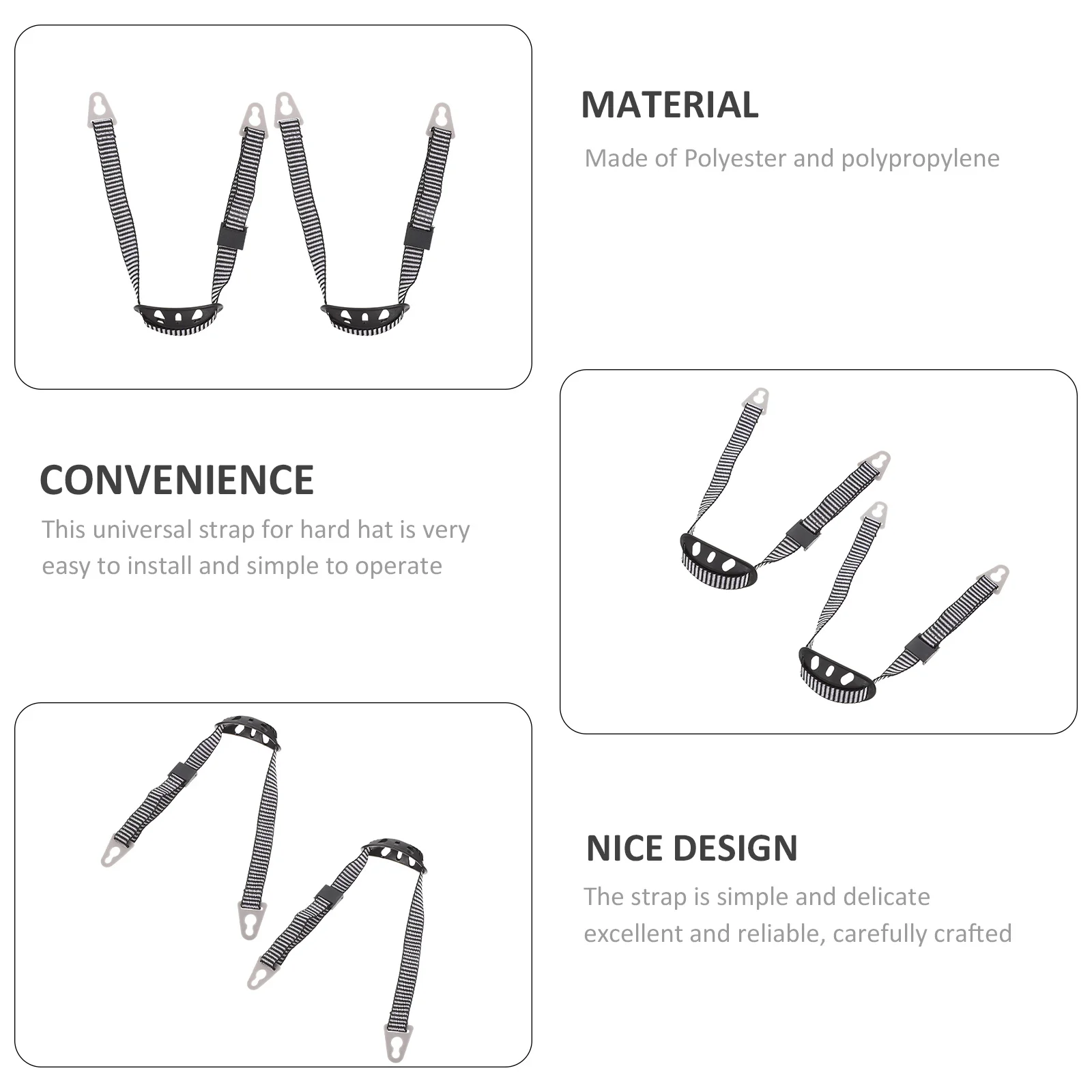 

2Pcs Hard Hat Chin Strap Adjustable Safety Hat Strap Replacement Fixing Accessories Replaceable Chin Straps