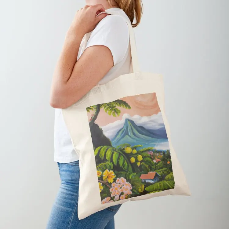 

La Reunion 974, oil painting ukiyo-e style - La Reunion Lovers Tote Bag Beach bag Cloth bags hand bags bag luxury women