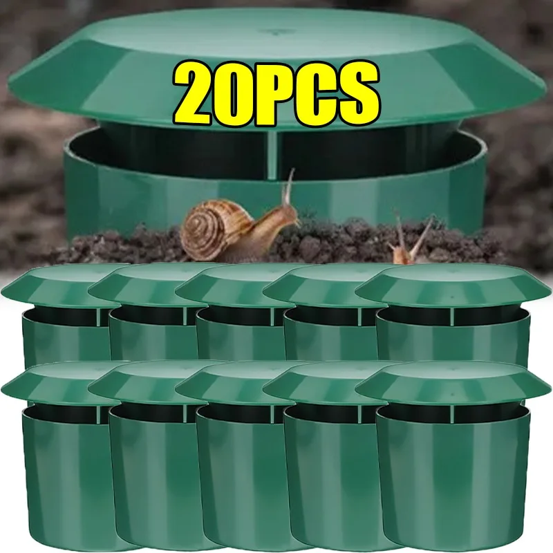 1/10 Uds. Trampa para caracoles, jaula para babosas de jardín, jaula para caracoles, repelente de plagas, trampa para caracoles de plástico reutilizable, herramienta protectora para granja de plantas