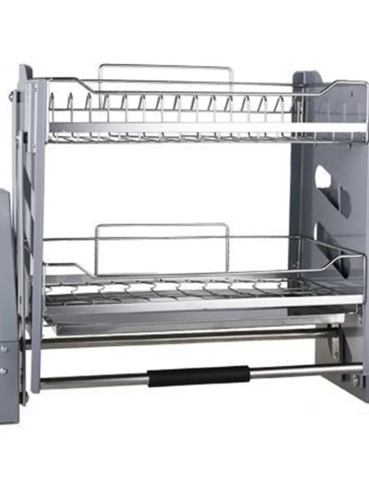 

Cupboard DrainerDish Rack Stainless Steel Hanging Organizer Kitchen Cabinet Storage Basket