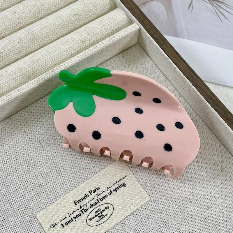 Cute Cartoon Fruit Series Hair Claw Acetate Strawberry Banana Pineapple Crab Hair Clip Shark Clips Hair Accessories for Woman