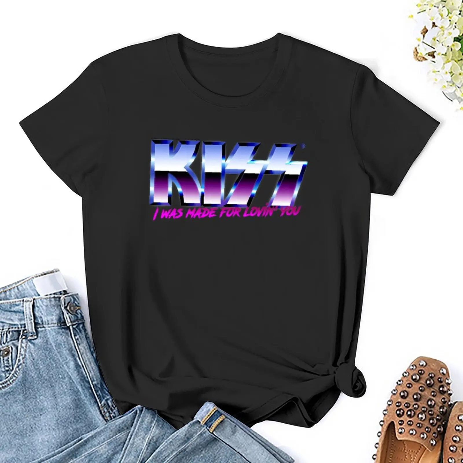 KISS - I was made for lovin'you - Chrome T-Shirt Blouse quick-drying cute clothes Woman clothes