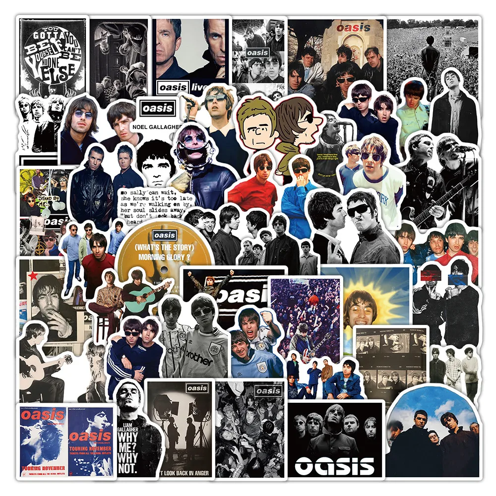 53/54 Stück Oasis Band-Aufkleber für Musikliebhaber & Gitarrenkoffer-Dekoration Giajar Sticker Store – Detail 11