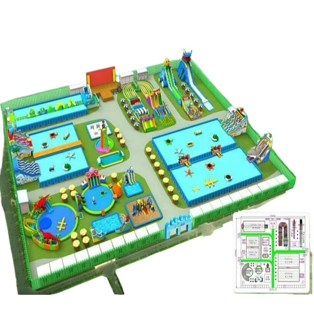 35*100m inflatable water park amusement park supplies outdoor games 0.9mm PVC tarpaulin water park supplies