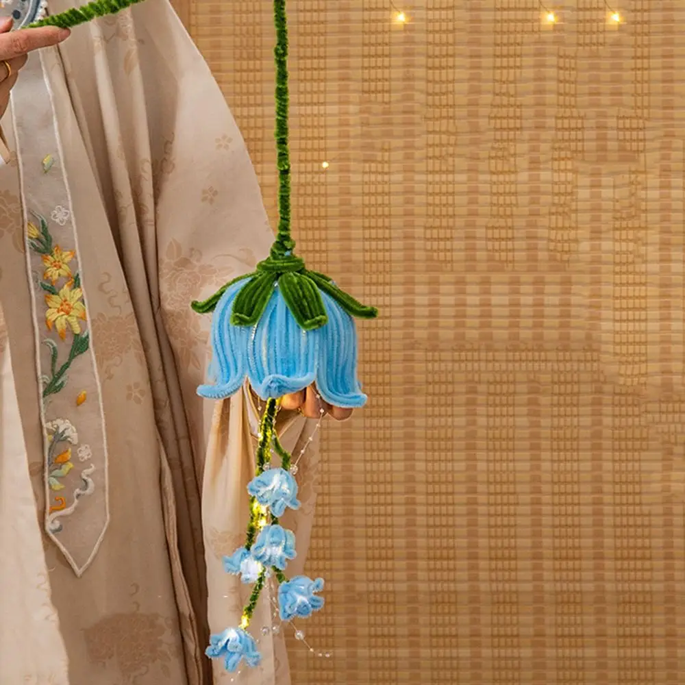 DIY Material Bag Bell Flower Lantern Handmade Chinese Style Lotus Lamp Twist Stick Glowing Intangible Cultural