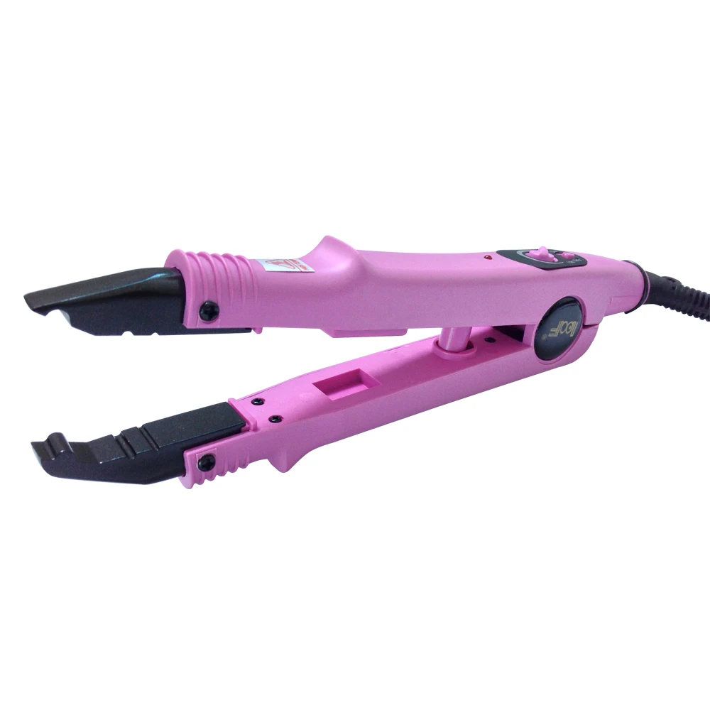 

wholesale price pink color FLAT PLATE Fusion Hair Extension Keratin Bonding Tool Heat Iron hair connector