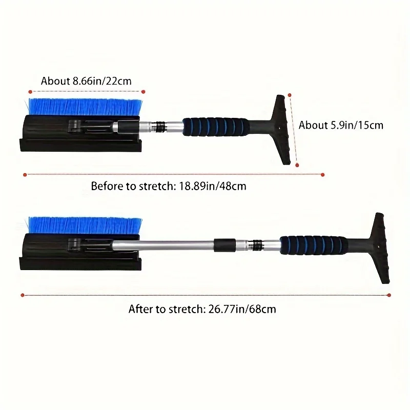 3-in-1 Retractable Car Snow Shovel & Ice Scraper - Durable ABS, Non-Electric, Perfect for Winter Defrosting & Snow Removal Cars