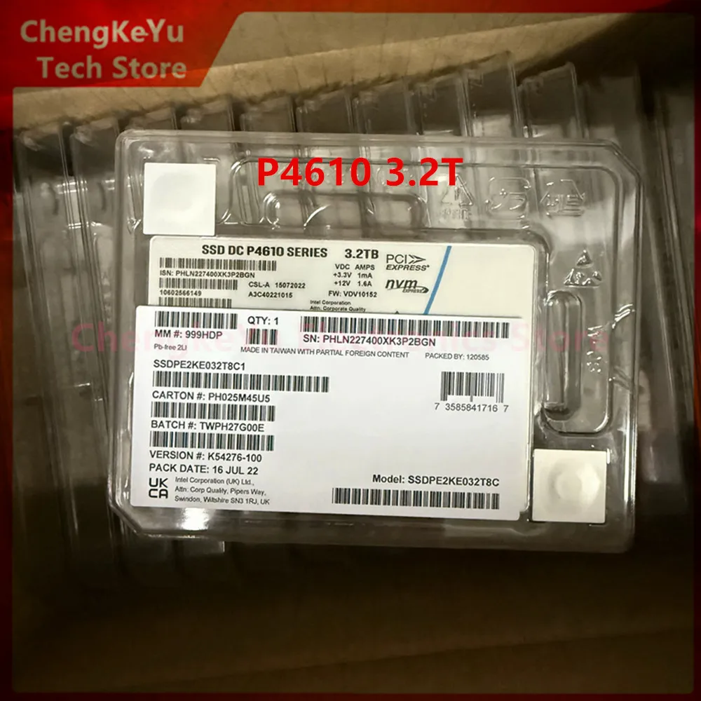 New&original For Intel P4610 1.6T 3.2T 2.5inch server U.2 PCIe hybrid enterprise solid state drive high speed high endurance SSD