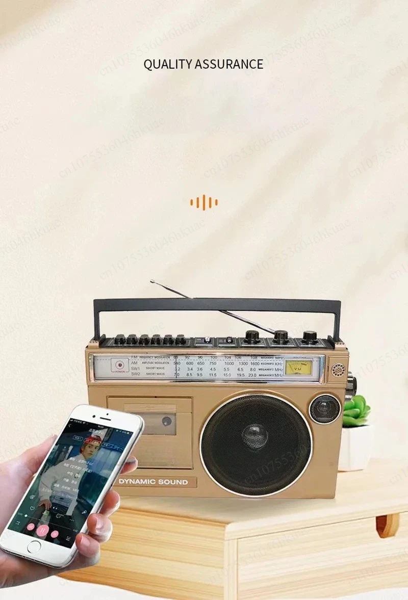 Retro Cassette Recorder Bluetooth Speaker USB TF Card Loud Volume Radio