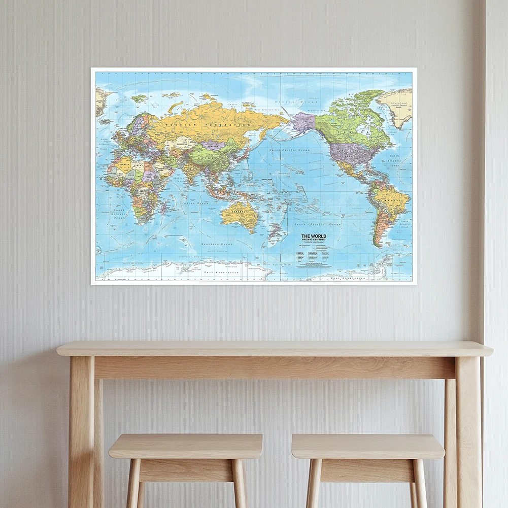 2012 World Map with Distribution Canvas Printings Detailed Map of World Pictures Home School Office Decoration 225*150cm