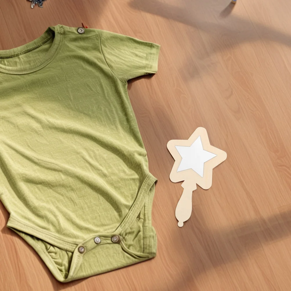 12 قطعة مرايا خشبية صغيرة محمولة للأطفال غير قابلة للكسر، مرآة آمنة للأطفال الصغار، مجموعة أنشطة يدوية من الخشب خفيف الوزن #1