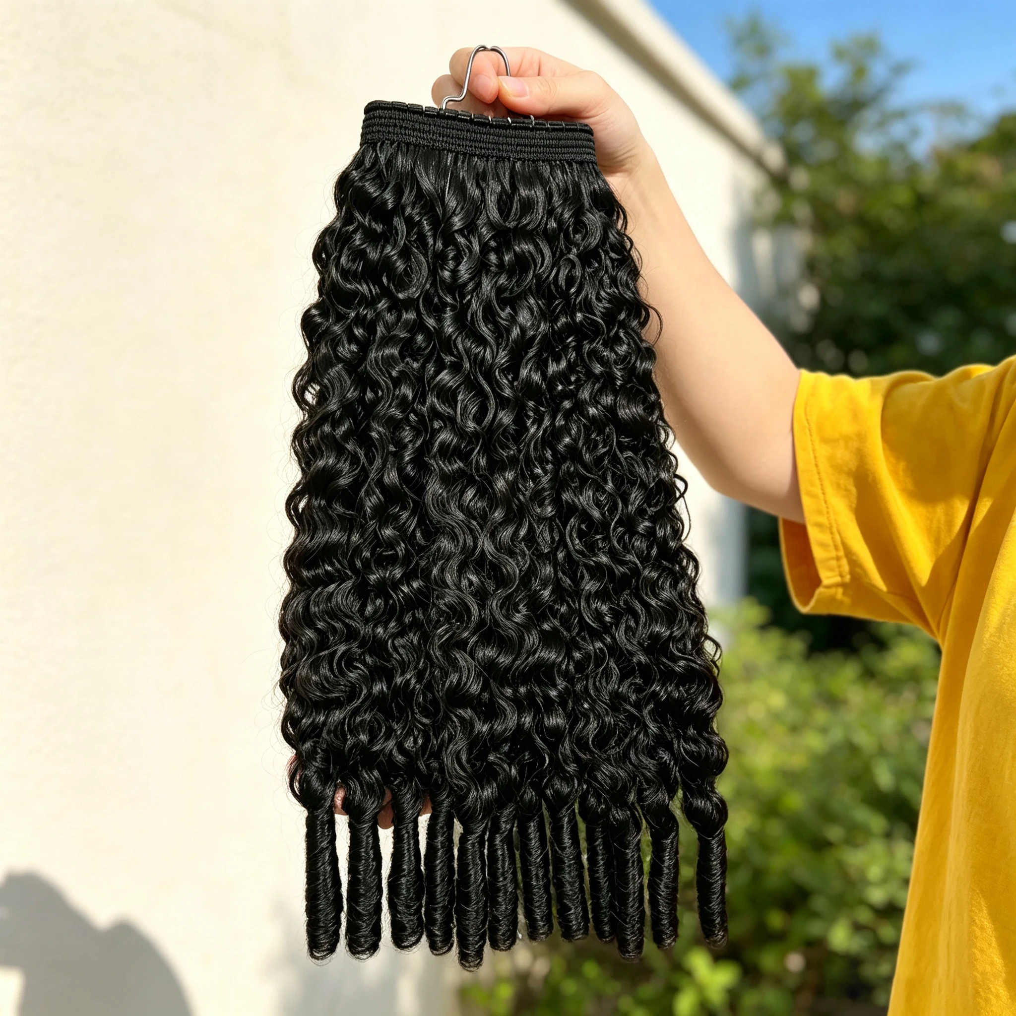 Smilegirl Extensions de Cheveux Humains Bouclés Birmans 100% Naturels, Tissage Vierge, Pointes Bouclées, 1/3/4 Pièces, Couleur Naturelle