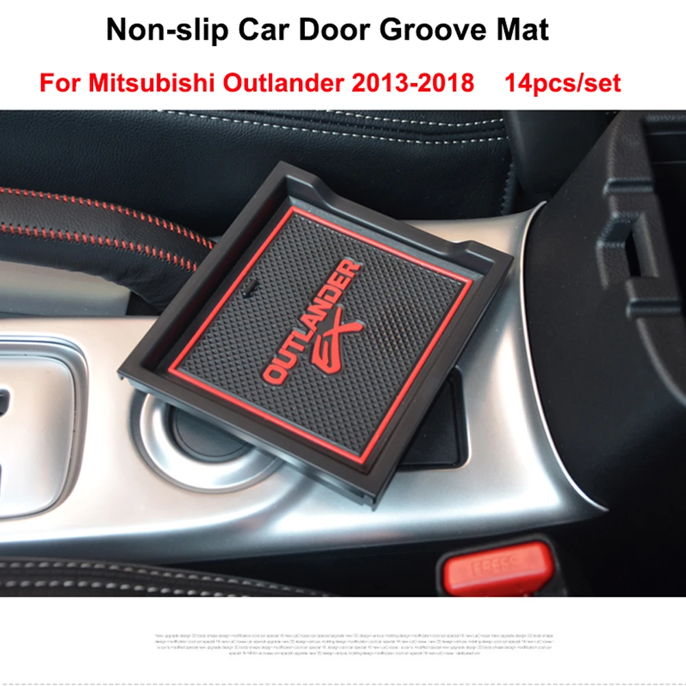 Car Door Groove Mat Auto Anti-Slip Cup Mat Non Slip Door Gate Pad For Mitsubishi Outlander 2013-2020 Car Accessories