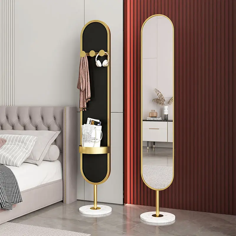 Light luxury floor-to-ceiling mirror household bedroom narrow-sided three-dimensional full-length mirror modern simple