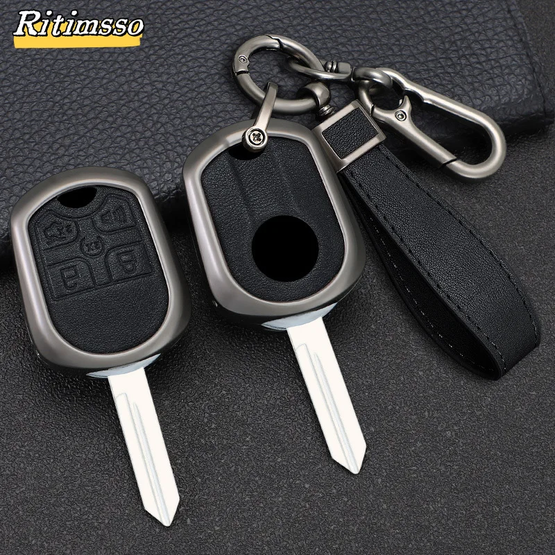 Zinc Alloy Car Key Case Cover for Ford Explorer Flex Taurus Edge F-150 Smart Keyless Enter Fob 5 Buttons Car Accessories