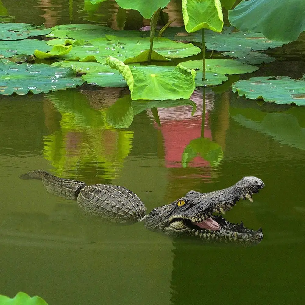 Outdoor Simulation Crocodile Head Garden Pond Floating Animal Decoration Pool Decoration Resin Garden C5B1