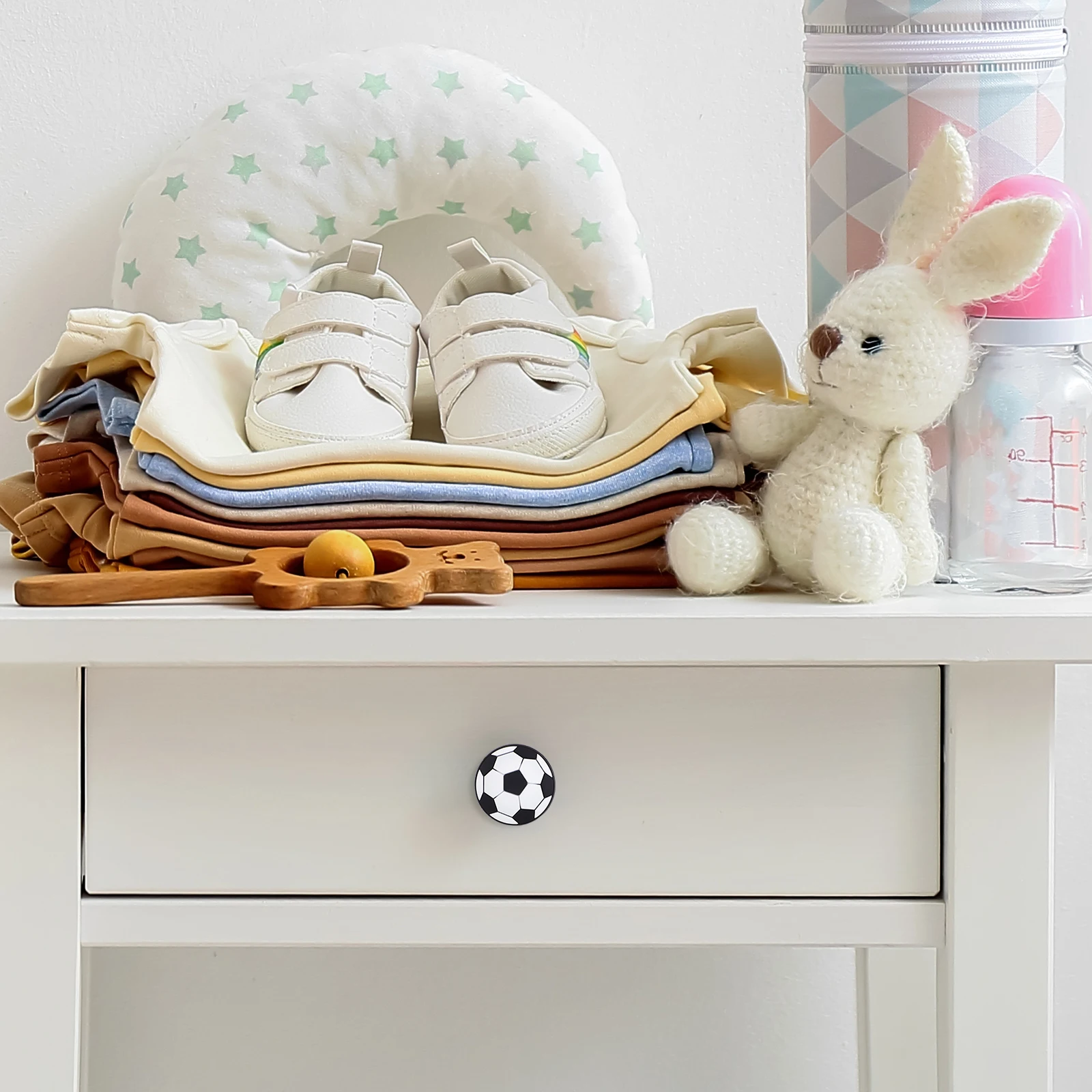 

6pcs Football Cabinet Handles Soccer Drawer Knobs Zinc Alloy Kids Room Door Pull Anti Collision Cupboard Hardware