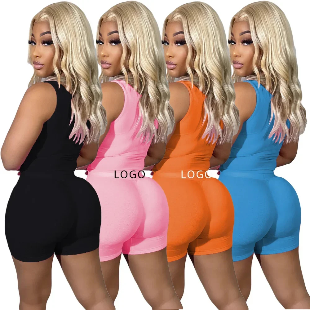 Custom LOGO 2 piece sets womens outfits women's clothing new fashion sports casual  two piece set women sexy club