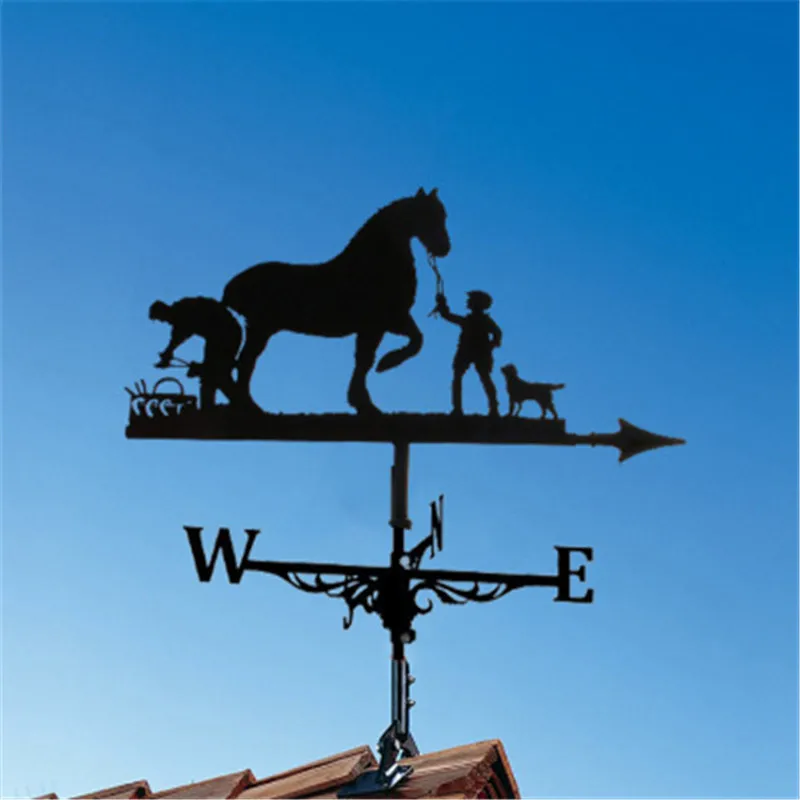 Weathervane الطقس دوارات الأسطح الرجعية حديقة حصة ريشة الطقس أدوات قياس في الهواء الطلق سقف الديكور مؤشر اتجاه الرياح