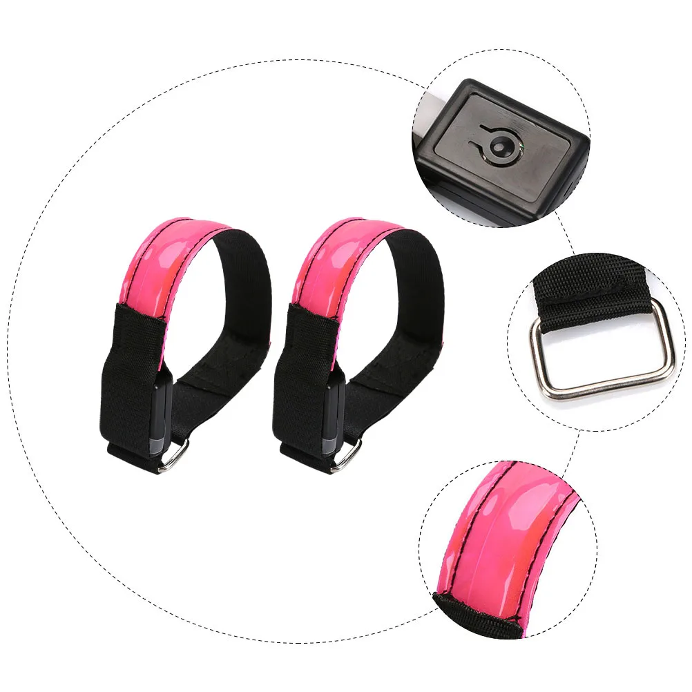 

2 pcs Armband Waterproof Reflective Safety Belt Safety Belt Light for Night Running Wristbands Outdoor Sports Exercise