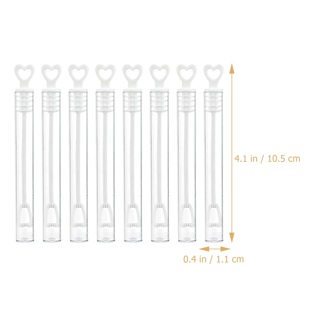 24 Uds varitas de burbujas vacías Mini tubos de burbujas rellenados en forma de corazón de plástico para niños recuerdos de fiesta actividades de festivales al aire libre